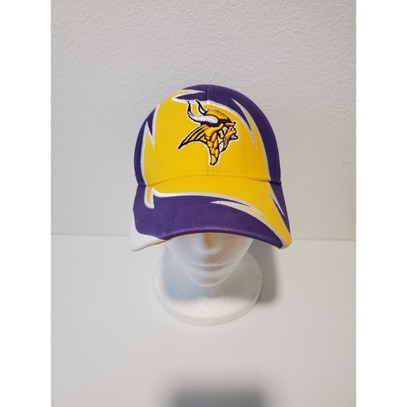 Vintage Y2K NFL Minnesota Vikings Reebok Flames Strap Back Adjustable Hat Cap